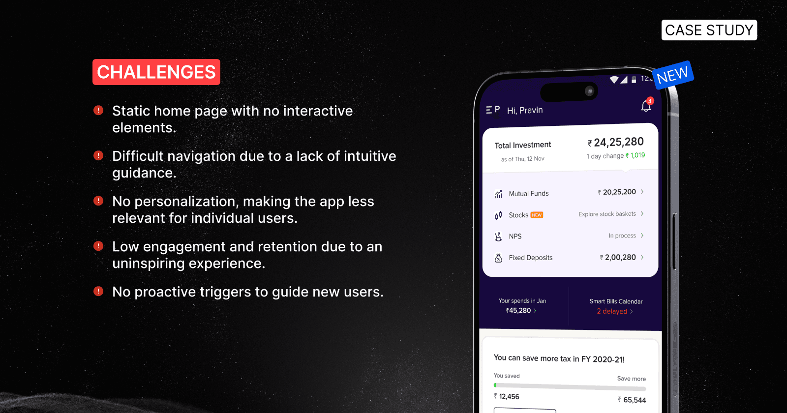 Case Study: Mobile Landing Screen